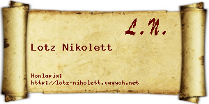 Lotz Nikolett névjegykártya